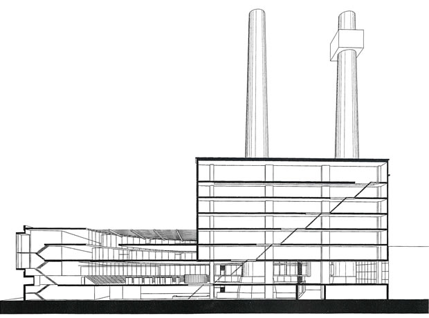 BrainPoint Eindhoven : doorsnede gebouw TR : Strijp T : odeon architecten